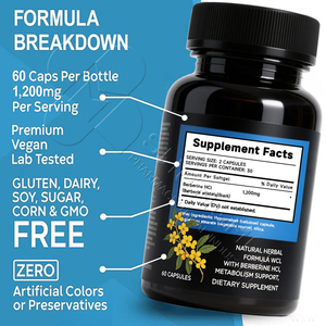 프라이빗 라벨 베르베린 캡슐 혈당 조절 체중 관리 심장 건강 보조제 - Product Image 4