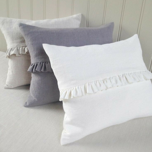 Taie d'oreiller en lin pur 100% lin et housse de coussin décoration de maison de luxe faite à la main par Zed Aar Export - Product Image 1