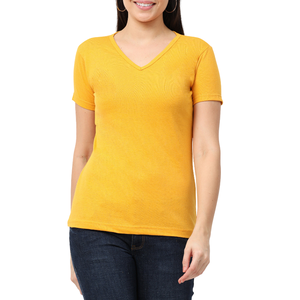 Cool Women's V-Neck Shirt-Ajuste de verano fácil, ideal para días de playa, presenta textura suave, ideal para ofertas al por mayor - Product Image 1