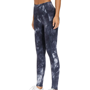 High Waist <b>Tie</b> <b>Dye</b> Yoga Leggings Full Length With Pockets Four-Way Stretch Spandex Polyester Pants - Product Image 1