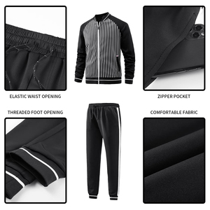 Precio bajo Diseño personalizado Hombres Chándal conjunto Negro Blanco Forro Ligero Suave Fleece Unisex Chándal - Product Image 6