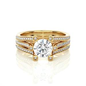 Round Cut 2 <b>Split</b> Shank Diamond Engagement <b>Ring</b> For Women - Product Image 5
