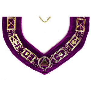 COLLAR DE CADENA HERRAMIENTAS DE TRABAJO DE ORO AZUL MASÓNICO HECHO A MEDIDA, JUEGO DE JOYAS GRATIS, COLLAR DE CADENA DE LODGE AZUL MASÓNICO - Product Image 3