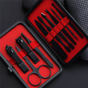 Lot de 10 mini-outils de manucure et de toilettage en acier inoxydable avec étui en PU noir (M006) - Vente Flash - Product Image 6