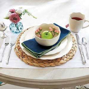 Fabric Eco-Friendly Washable Jute Backed Medium Pile Handmade Modern Natural Water Hyacinth Kitchen Dining Home Decor <b>Placemat</b> - Product Image 3