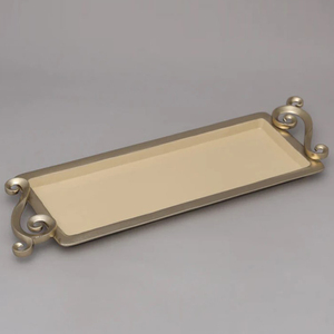 Plateau à chocolat en aluminium durable, fait main, écologique, au design accrocheur, avec accents floraux dorés, pour hôtels, boutiques de cadeaux, fêtes - Product Image 6