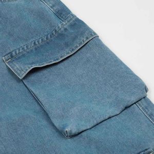 Haute qualité été lourd lavé bouton Jeans matériel pantalons de sport dernier haut tendance femmes Denim Femme Denim - Product Image 4