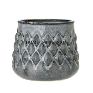 Maceta redonda galvanizada de color gris y maceta con calidad superior, maceta decorativa grande para jardín interior y exterior - Product Image 3