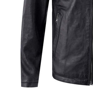 Vêtements d'extérieur en cuir véritable à fermeture éclair pour hommes, manteaux à col montant, nouveautés, vestes en cuir pour hommes, meilleures ventes, dernière mode - Product Image 5