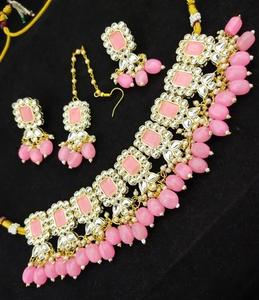 High Quality Heavy Kundan Necklace Set <b>Indian</b> Manufacturer's Gold Plated Jewelry for Women Luxury Vintage Style Wedding Parties - Product Image 3