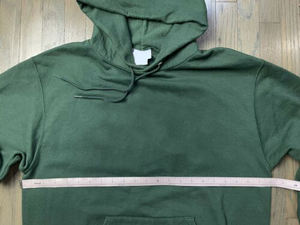 Sweat à capuche pour homme taille XS Green Block 100% coton polaire français fermeture éclair complète style hiver avec logo brodé - Product Image 5