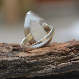 พลอยมูนสโตนสีฟ้าเพลิงสีรุ้ง925เป็นของขวัญแต่งงานแหวนอัญมณีธรรมชาติที่งดงาม - Product Image 2