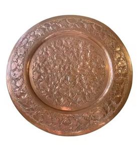 Plateau de service en cuivre de haute qualité, design classique, plateau de service en métal cuivre, vaisselle décorative, accessoires de table, plateaux - Product Image 3