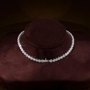 Oferta Especial: Collar de Cadena de Tenis con Diamantes de Moissanita Redondos VVS, con Cadena de Lujo con Incrustaciones de Plata 925 para Mujer - Product Image 3
