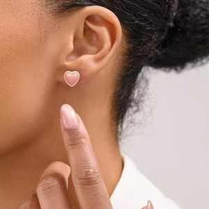 Natural Pink queen Conch Shell Heart Shape Earrings Pink Queen Conch Shell Heart Cabs Pink Opal Gemstone For making Jewellery - Product Image 6