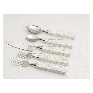 Ensemble de couverts en acier inoxydable de style américain et manche en résine, vaisselle de mariage, vaisselle, ensemble de couverts usagés, ensembles de vaisselle - Product Image 6