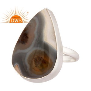 Best Quality 925 Sterling Silver Natural Solar <b>Ice</b> Gemstone Stackable <b>Ring</b> Custom Jewelry Manufacturer - Product Image 2
