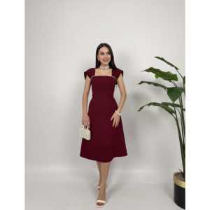 Vestido Satinado Ajustado 2021 2117 con Detalle de Perlas a Rayas en el Pecho y Cintura Natural - Product Image 4