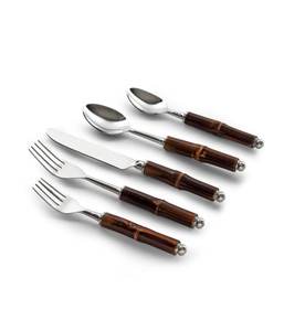 Juego de 5 cubiertos de acero inoxidable con asas de color blanco, cubiertos, cuchara, cuchillo, tenedor, perfecto para mesa de cocina, chapado en plata - Product Image 6