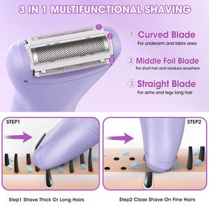 Kit de Depilación Corporal Eléctrico para Mujer, Recargable, Resistente al Agua, Indoloro, para Rostro, Pubis, Brazos, Piernas, Axilas y Zona del Bikini - Product Image 6