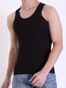 Camiseta Interior sin Mangas para Hombre, Transpirable, de Primera Calidad, Secado Rápido, Informal, de Algodón/Fibra de Bambú Suave y Duradera - Product Image 3