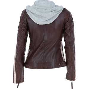Vestes en cuir tendance pour femmes, personnalisées, automne-hiver, design à col rabattu, manches longues, respirantes, coupe-vent, imperméables - Product Image 3