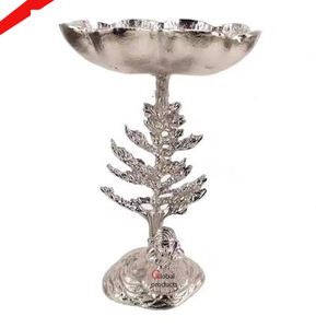 Bol de service alimentaire fini argent en aluminium métallique de longue taille de qualité supérieure pour restaurant et bar d'hôtel - Product Image 1