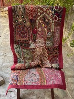 Chemin de table indien brodé à la main Tenture murale en patchwork de coton