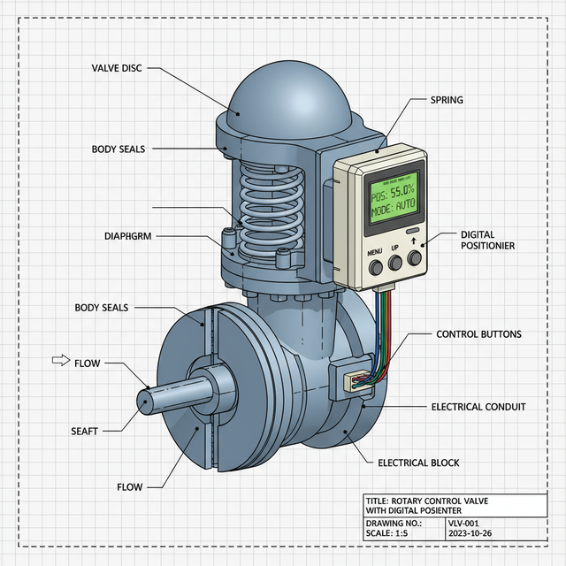 Industrial Masoneilan Rotary Control Valve with Smart Digital Positioner Oil & Gas, Chemical, Power Plant Use 36005 series V-MAX