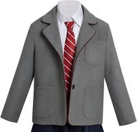 Blazer Escolar de Lana para Mujer de Alta Calidad, con Bordado Floral, Cierre de un Botón, Diseño Tejido, Capucha y Cuello de Solapa