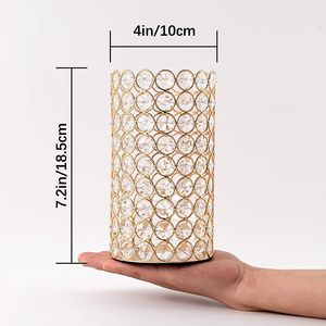 <b>Set</b> of 2 Crystal Votive Tea Light Holders Unique Design Ideal for Wedding Birthday <b>Gifts</b> Elegant Tableware Crystal Bead Holder - Product Image 2