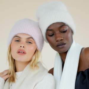 หมวกบีนนี่บุซับในของผู้ชายและผู้หญิงสไตล์อเมริกันหมวกบีนนี่ถักลายลายตารางหมากรุก - Product Image 1