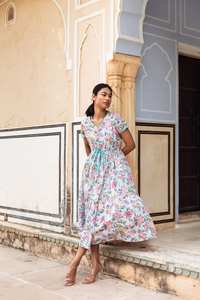 Robe Ailani artisanale, en coton bohème, imprimée à la main, décontractée, occasionnelle, pour femmes, robe d'été - Product Image 4