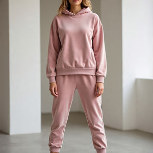 Women Velvet Tracksuit Ladies Wholesale Pullover Velvet Hoodie Sweatpants Heavyweight Fleece Velour Pullover <b>Track</b> Suit Women - Product Image 3