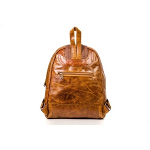 LW Style Vintage Look Brown Crunch Leather <b>Backpack</b> Travel <b>Backpack</b> Office Leather Large Capacity Travel Bag For Men And Women - Product Image 2