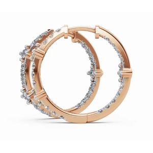 ต่างหูเพชรทรงกลม Radiances Vow ทอง 9 KT 14 KT 18 KT  งานเจียระไนแบบกลม ผลิตจากเพชรเลี้ยงในห้องปฏิบัติการ ขายส่งเครื่องประดับ รับผลิตแบบ OEM สำหรับธุรกิจ B2B ผู้ส่งออก - Product Image 2