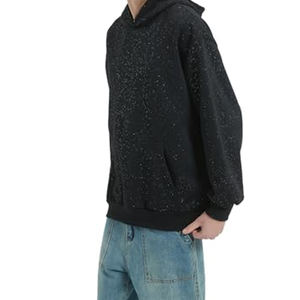 Trendiness <b>Rhinestone</b> Diamond Hoodie Custom High Quality <b>Rhinestone</b> Hoodie Loose Fitting Full Fabric Long sleeve <b>Hoodies</b> men - Product Image 4