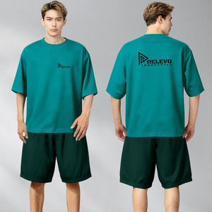 T-shirt décontracté pour homme, coupe oversize, épaules tombantes, style streetwear, 100% coton, haute qualité, séchage rapide, respirant, anti-boulochage - Product Image 1