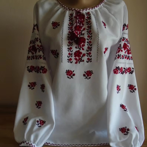 Authentique ukrainien Vyshyvanka Blouse brodé à la main Floral lin femmes taille S naturel lavable Design traditionnel Vintage - Product Image 1