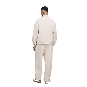 Conjunto de sudadera y Jogger de media cremallera para hombre, ropa de calle 480GSM pesada de lana, chándal minimalista personalizado, fábrica de moda de gran tamaño OEM - Product Image 2