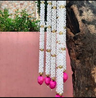 Décoration murale artisanale traditionnelle Jaipurios, fleurs artificielles de jasmin et bourgeons de lotus, nature morte, 3 pieds, pour mariage indien et Diwali