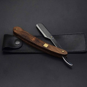Machine Engraved Wood <strong>Handle</strong> <strong>Custom</strong> Logo Barber Shaving Foldable Changeable <strong>Razor</strong> Holder - Product Image 6