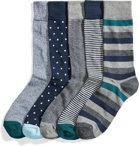 Wholesale Luxury Polka Dot Cotton Breathable Anti-Bacterial Spring Dress Crew <b>Socks</b> for Men - Product Image 1