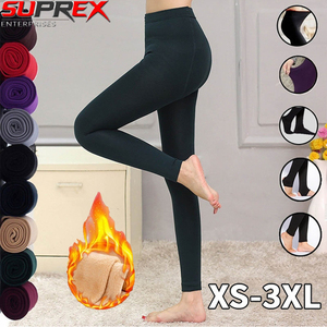 Keep <b>Warm</b> High-Waisted Solid Stretchy Fleece Lined Thick <b>Tights</b> Seamless Women's Winter Yoga Leggings Ankle-Length - Product Image 6
