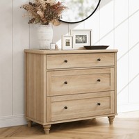 Commode à 3 tiroirs en rotin Commode de chambre à coucher Commode de rangement Armoire Commode Meubles de maison Designs personnalisés à vendre