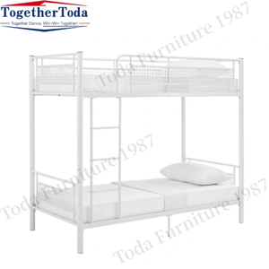 Двухъярусная металлическая кровать из стальных труб для общежитий, квартир и гостиниц - Product Image 3