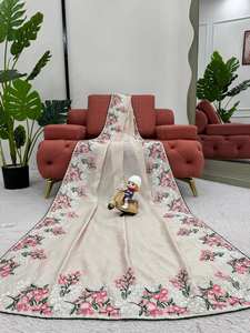 El último Sari de borde de trabajo de bordado de seda pesada de diseñador por FabZone - Product Image 5