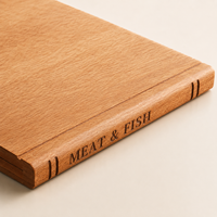 Planche à découper en bois d'acacia naturel, épaisseur 1,8 cm, rectangulaire, avec rainure pour les jus, pour la préparation du pain et du fromage en cuisine