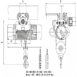 رافعة كهربائية بحبل فولاذي نوع CD/MD بسرعتين، محرك رفع جديد بسعة 20 طن وكفاءة عالية للاستخدام الصناعي - Product Image 5