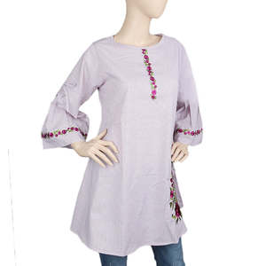 Kurti en coton rayé pour femmes - Rose - Product Image 1